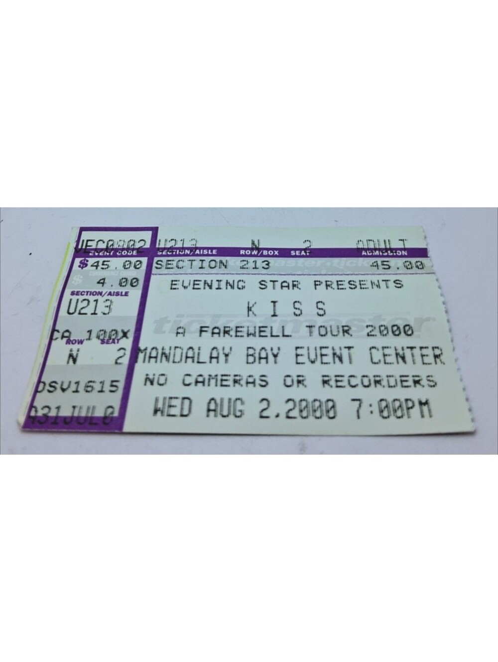 KISS Farewell Tour 2000 Mandalay Bay Event Center WED Aug 2 2000 7pm